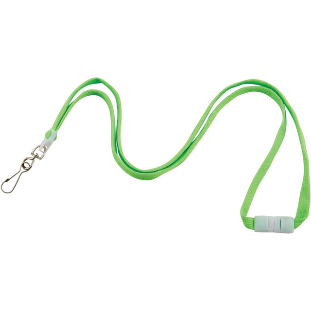 ADVANTUS CORP. 97588 Advantus Neon Breakaway Lanyard - 12 / Pack - 0.5in Width x 36in Length - Neon Green