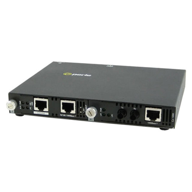 PERLE SYSTEMS Perle 05070014  SMI-1000-M2ST05 Gigabit Ethernet Media Converter - 1 x Network (RJ-45) - 1 x ST Ports - Management Port - 1000Base-SX, 1000Base-T - 1804.46 ft - External