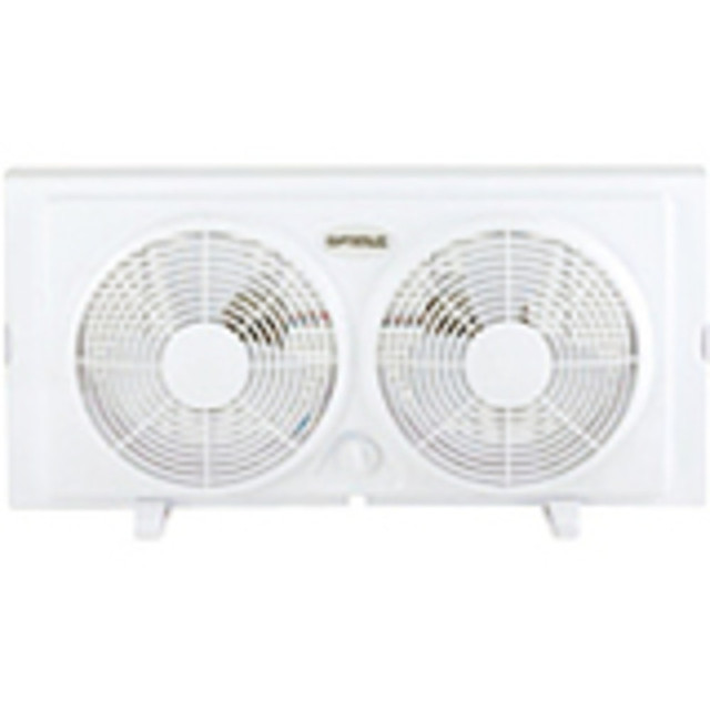 OPTIMUS ENTERPRISE, INC. F-5280 Optimus 2-Speed Twin Window Fan, 177.8mm, White