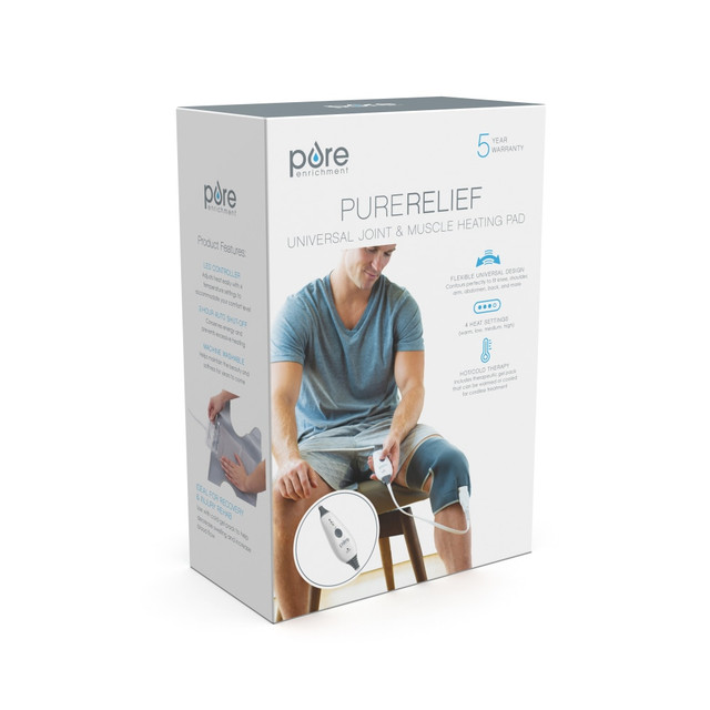 BEAR DOWN CONSULTING PEJTPAD-G Pure Enrichment PureRelief Universal Joint And Muscle Heating Pad, 11-1/4in x 20in, Charcoal Gray