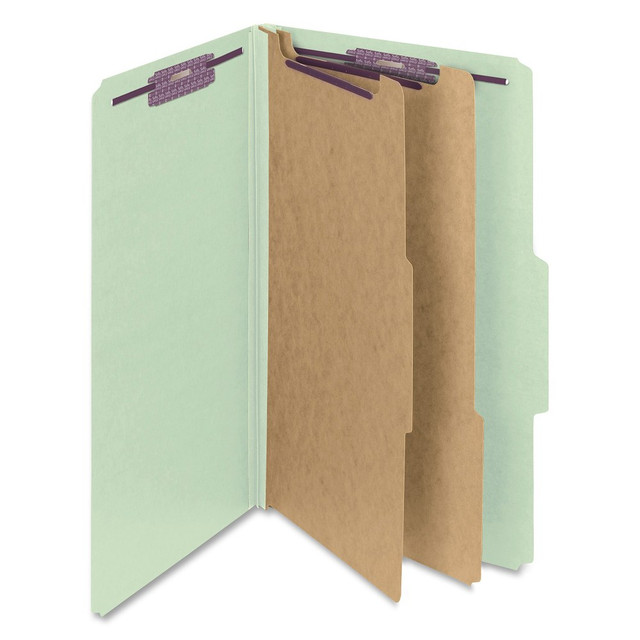 SMEAD MFG CO 19076 Smead Classification Folders, Pressboard With SafeSHIELD Fasteners, 2 Dividers, 2in Expansion, Legal Size, 100% Recycled, Gray/Green, Box Of 10 SMEAD MFG CO 19076 Smead Classification Folders, Pressboard With SafeSHIELD Fasteners, 2 Dividers, 2in Expansion, Legal Size, 100% Recycled, Gray/Green, Box Of 10