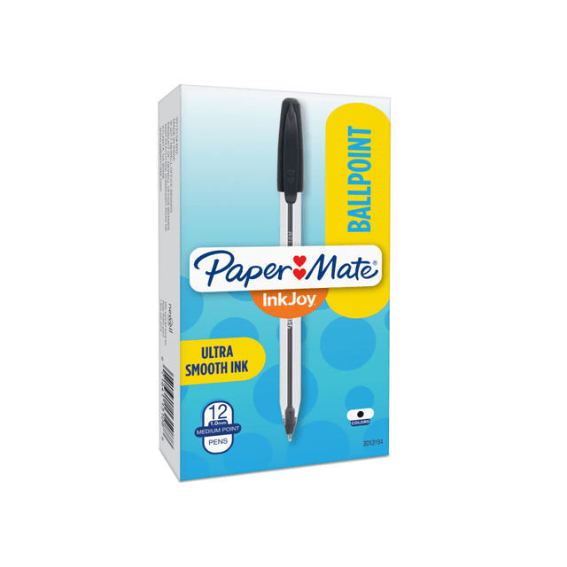 NEWELL BRANDS INC. 2013154 Paper Mate InkJoy 50ST Ballpoint Pens, Medium Point, 1.0 mm , Translucent Barrel, Black Ink, Pack Of 12 Pens NEWELL BRANDS INC. 2013154 Paper Mate InkJoy 50ST Ballpoint Pens, Medium Point, 1.0 mm , Translucent Barrel, Black Ink, Pack Of 12 Pens