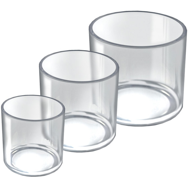 AZAR INTERNATIONAL INC 556333-SET Azar Displays Deluxe 3-Bin Set, Cylindrical, Clear