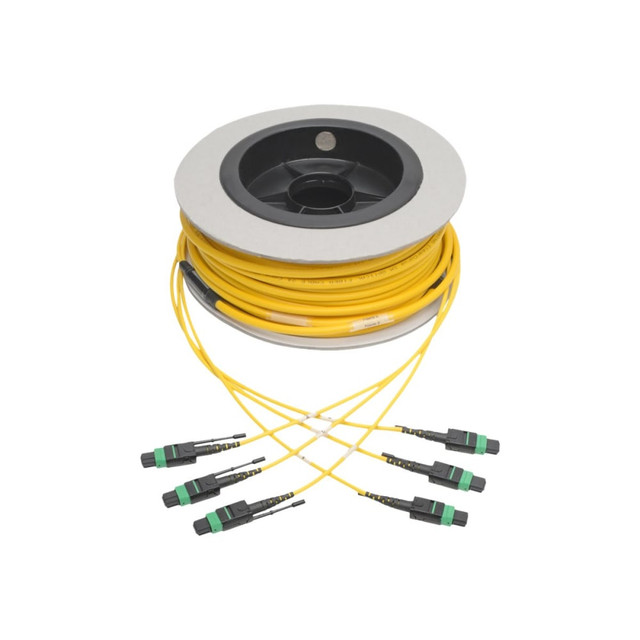 TRIPP LITE N392-38M-3X8-AP  MTP/MPO (APC) Singlemode Slim Trunk Cable, 24-Strand, 40/100 GbE, 40/100GBASE-PLR4, Plenum, 6mm Dual Jacket, 38 m (124 ft.) - Trunk cable - MTP/MPO single-mode (F) to MTP/MPO single-mode (F) - yellow