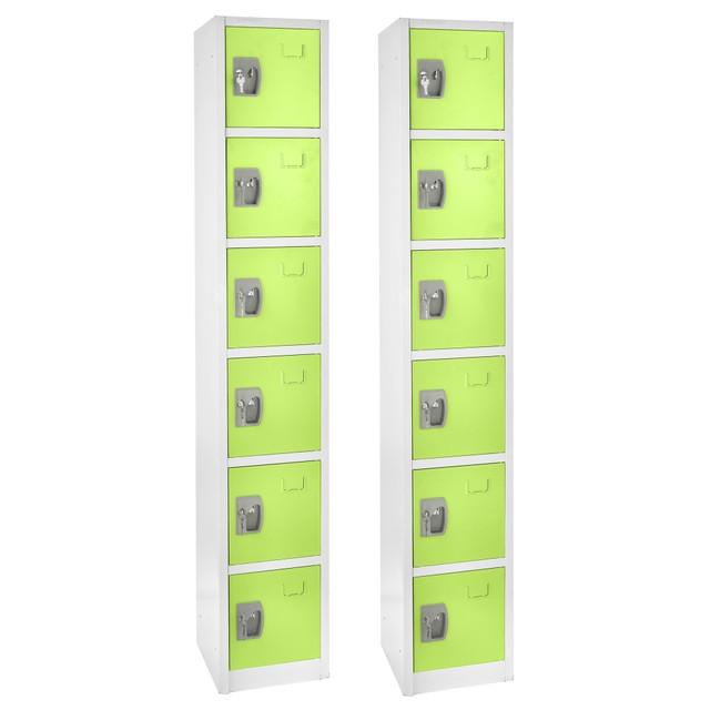 ADIR CORP. ADI629-206-GRN-2PK Alpine 6-Tier Steel Lockers, 72inH x 12inW x 12inD, Green, Pack Of 2 Lockers ADIR CORP. ADI629-206-GRN-2PK Alpine 6-Tier Steel Lockers, 72inH x 12inW x 12inD, Green, Pack Of 2 Lockers