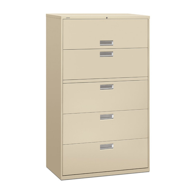 HNI CORPORATION HON 695L-L  Brigade 600 42inW x 18inD Lateral 5-Drawer File Cabinet, Putty