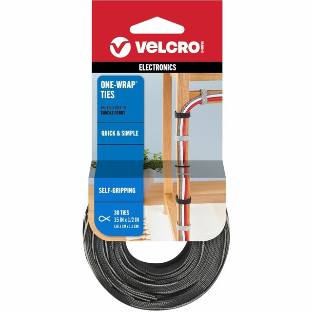 VELCRO USA INC 94257 VELCRO Brand VELCRO Brand Reusable Cable Ties - Cable Tie - Black, Gray - 30 Pack VELCRO USA INC 94257 VELCRO Brand VELCRO Brand Reusable Cable Ties - Cable Tie - Black, Gray - 30 Pack