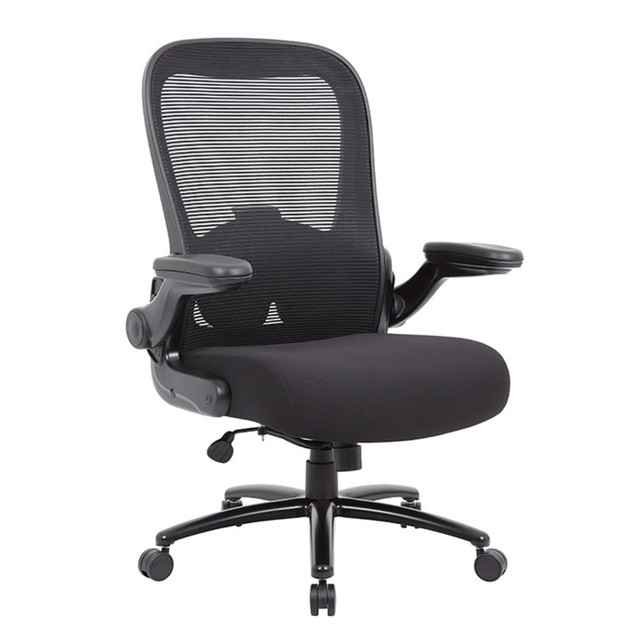NORSTAR OFFICE PRODUCTS INC. B601-BK Boss Office Products Heavy-Duty Flip Arm Ergonomic Mesh High-Back Task Chair, Black NORSTAR OFFICE PRODUCTS INC. B601-BK Boss Office Products Heavy-Duty Flip Arm Ergonomic Mesh High-Back Task Chair, Black