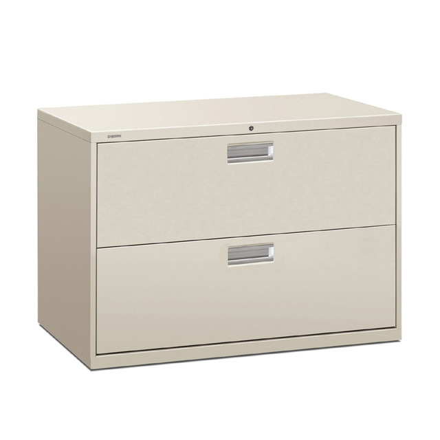 HNI CORPORATION 692L-Q HON Brigade 600 42inW x 18inD Lateral 2-Drawer File Cabinet, Light Gray