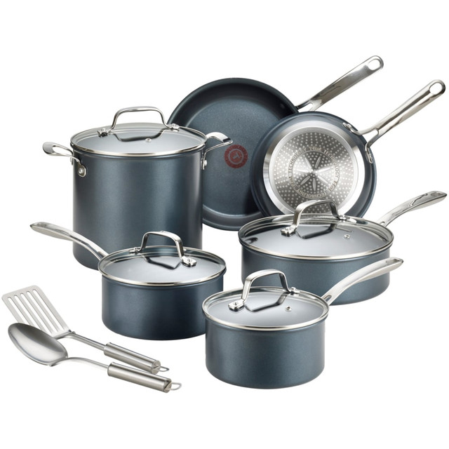 T-FAL/WEAREVER T-Fal E104SC64  Unlimited 12-Piece Aluminum Non-Stick Cookware Set, Gray