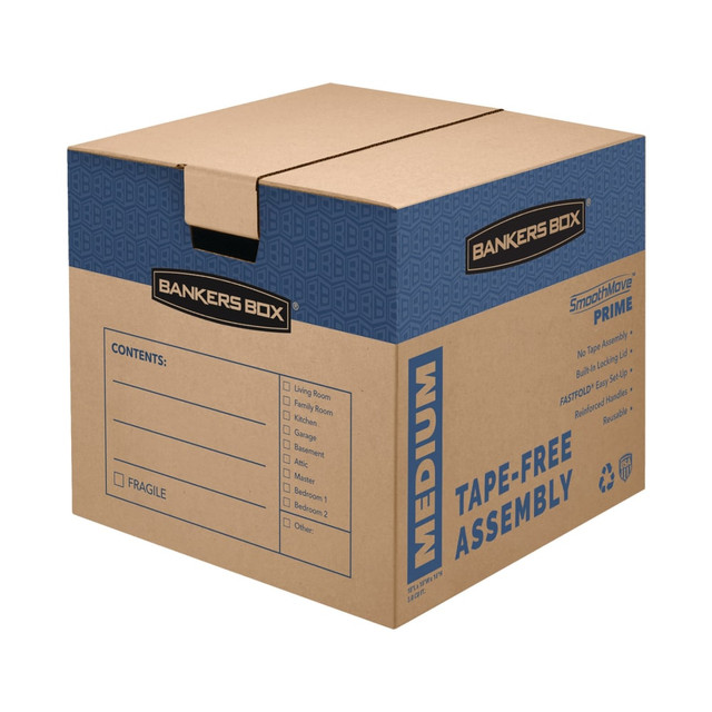 FELLOWES INC. 0062801 Bankers Box SmoothMove Prime Moving & Boxes, 16in x 16in x 18in, Kraft Brown, Case Of 8 FELLOWES INC. 0062801 Bankers Box SmoothMove Prime Moving & Boxes, 16in x 16in x 18in, Kraft Brown, Case Of 8