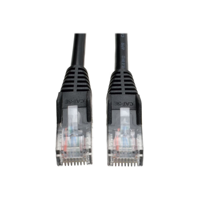 TRIPP LITE N001-100-BK Eaton Tripp Lite Series Cat5e 350 MHz Snagless Molded (UTP) Ethernet Cable (RJ45 M/M), PoE - Black, 100 ft. (30.5 m) - Patch cable - RJ-45 (M) to RJ-45 (M) - 100 ft - UTP - CAT 5e - molded, snagless, stranded - black