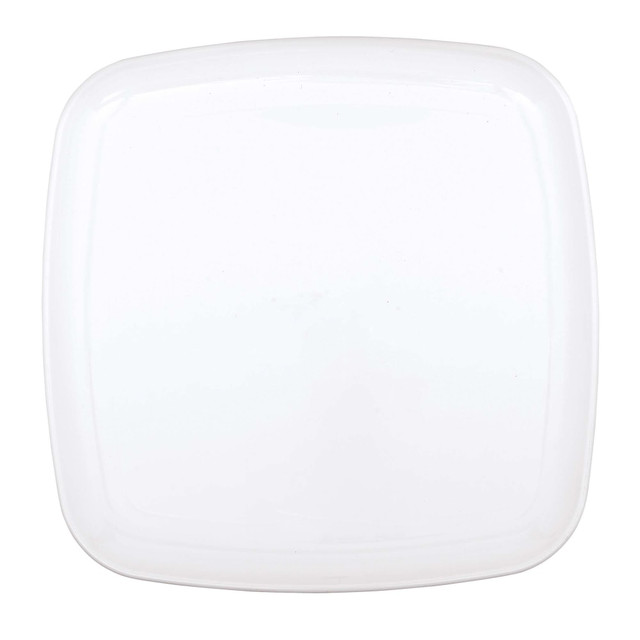 AMSCAN CO INC Amscan 437562.08  Plastic Square Platters, 14in x 14in, White, Pack Of 4 Platters