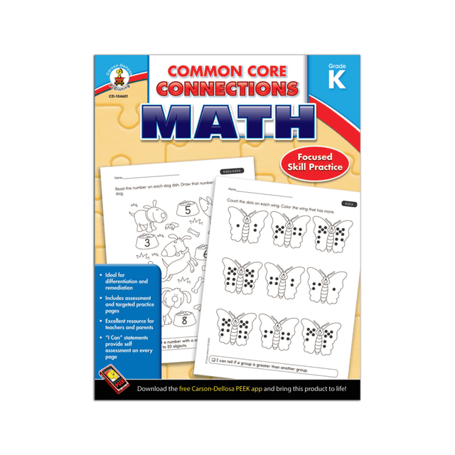 CARSON-DELLOSA PUBLISHING LLC Carson-Dellosa 104601  Common Core Connections Math, Grade K