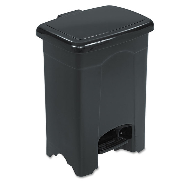 SAFCO PRODUCTS 9710BL Plastic Step-On Receptacle, 4 gal, Plastic, Black