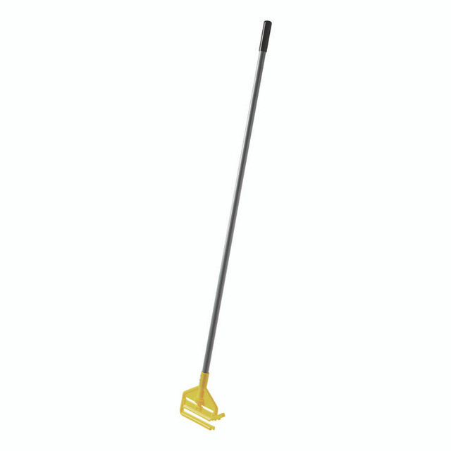 RUBBERMAID COMMERCIAL PROD. H146 Invader Fiberglass Side-Gate Wet-Mop Handle, 1" dia x 60", Gray/Yellow