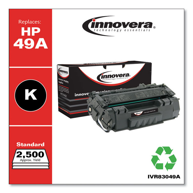 INNOVERA 83049A Remanufactured Black Toner, Replacement for 49A (Q5949A), 2,500 Page-Yield