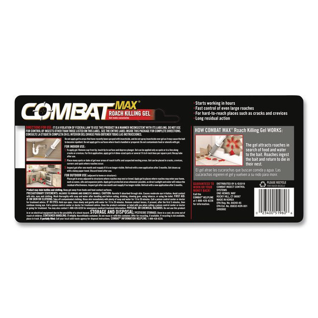 DIAL PROFESSIONAL Combat® 05455 Source Kill Max Roach Killing Gel, 2.1 oz Syringe, 12/Carton