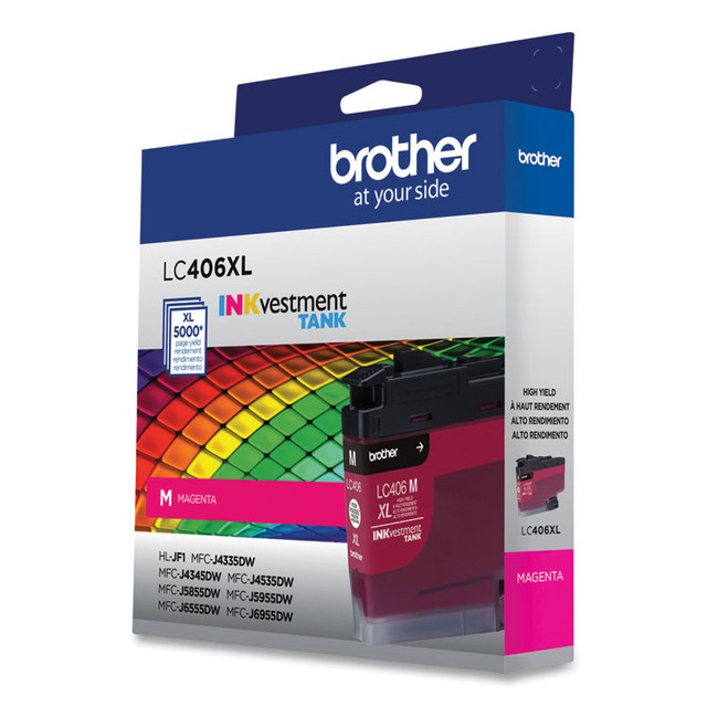 BROTHER INTL. CORP. LC406XLMS LC406XLMS INKvestment High-Yield Ink, 5,000 Page-Yield, Magenta