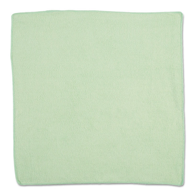 RUBBERMAID COMMERCIAL PROD. 1820582 Microfiber Cleaning Cloths, 16 x 16, Green, 24/Pack