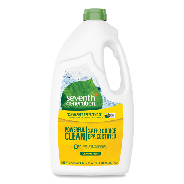 SEVENTH GENERATION 22171CT Natural Automatic Dishwasher Gel, Lemon, 42 oz Bottle, 6/Carton