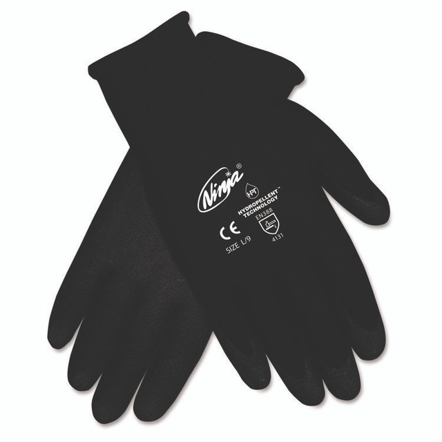 MCR SAFETY N9699SDZ Ninja HPT Gloves, EN388: 4131, Small, Black, 12 Pairs