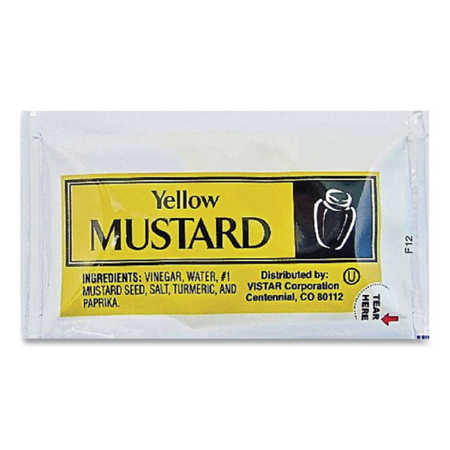 PERFORMANCE FOOD GROUP Vistar 80006 Condiment Packets, Mustard, 0.16 oz Packet, 200/Carton