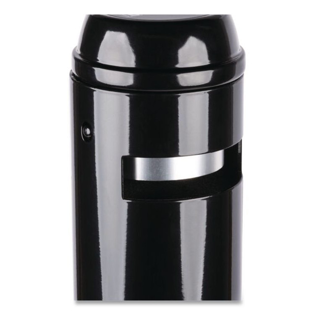 RUBBERMAID COMMERCIAL PROD. R1BK Smoker's Pole, Round, Steel, 0.9 gal, 4 dia x 41h, Black