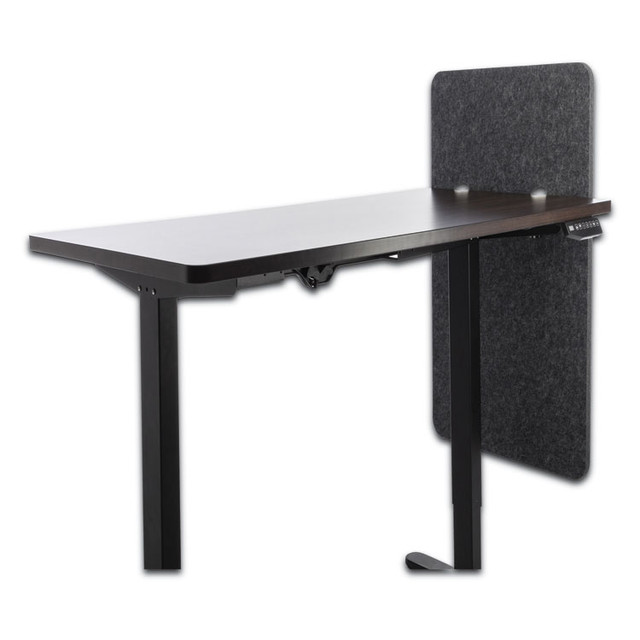 LUMEAH LUDM24361A Desk Modesty Adjustable Height Desk Screen Cubicle Divider and Privacy Partition, 23.5 x 1 x 36, Polyester, Ash