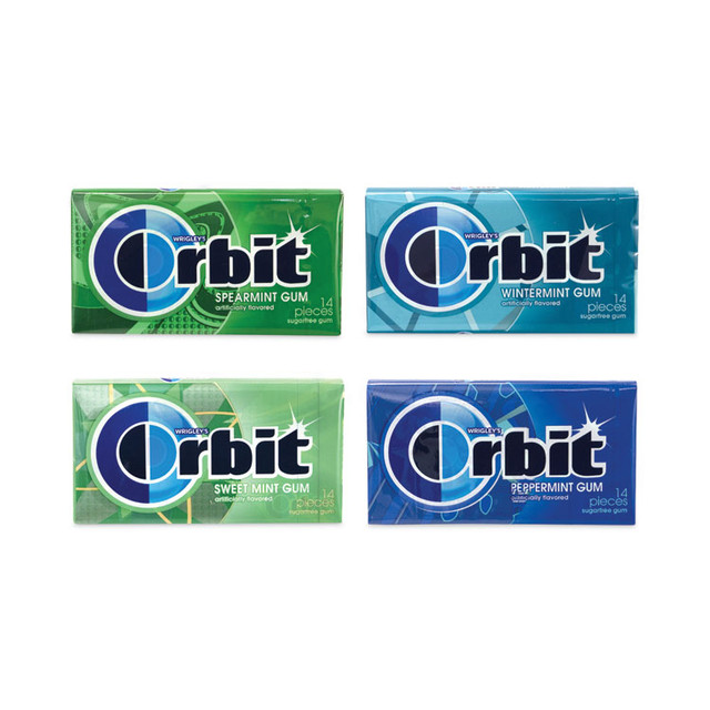 THE WRIGLEY COMPANY Orbit® 22000568 Sugar-Free Chewing Gum Variety Box, Four Mint Flavors, 14 Pieces/Pack, 18 Packs/Carton