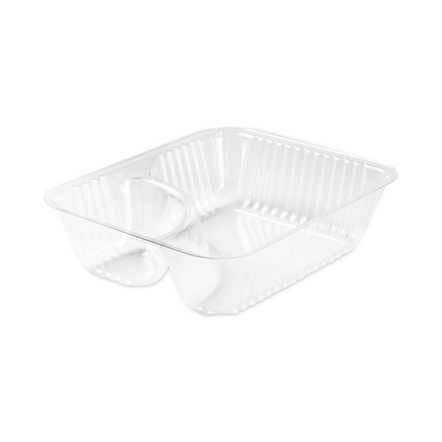 DART C56NT2 ClearPac Small Nacho Tray, 2-Compartments, 5 x 6 x 1.5, Clear, Plastic, 125/Bag, 2 Bags/Carton