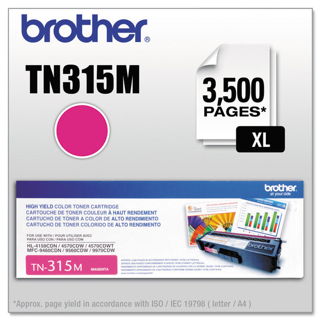 BROTHER INTL. CORP. TN315M TN315M High-Yield Toner, 3,500 Page-Yield, Magenta