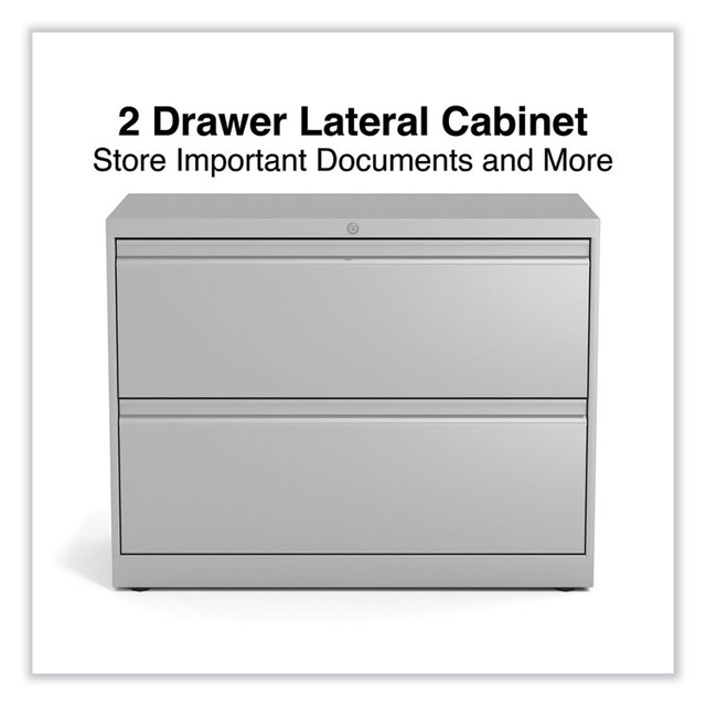 ALERA HLF3629LG Lateral File, 2 Legal/Letter-Size File Drawers, Light Gray, 36" x 18.63" x 28"