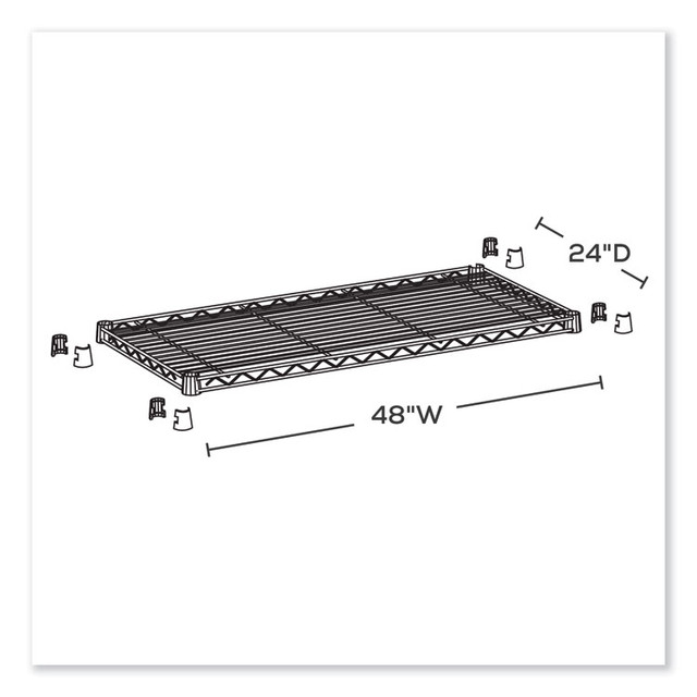 SAFCO PRODUCTS 5296GR Industrial Extra Shelf Pack, 48w x 24d x 1.5h, Steel, Metallic Gray, 2/Pack