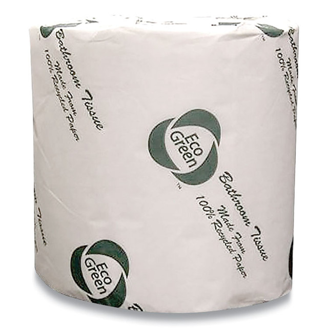 AMERICAN PAPER CONVERTING Eco Green® EBW680 Recycled 2-Ply Standard Toilet Paper, Septic Safe, White, 600 Sheets/Roll, 48 Rolls/Carton