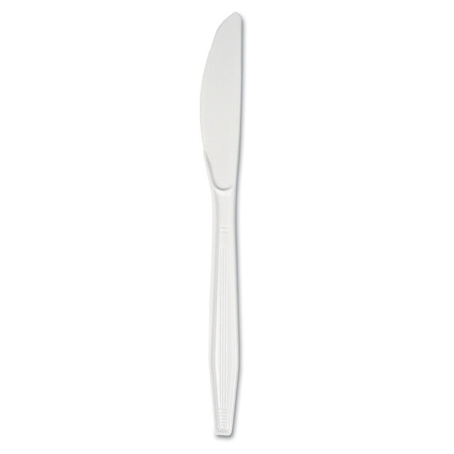 BOARDWALK KNIFEMWPSCT Mediumweight Polystyrene Cutlery, Knife, Plastic, White, 100/Box, 10 Boxes/Carton