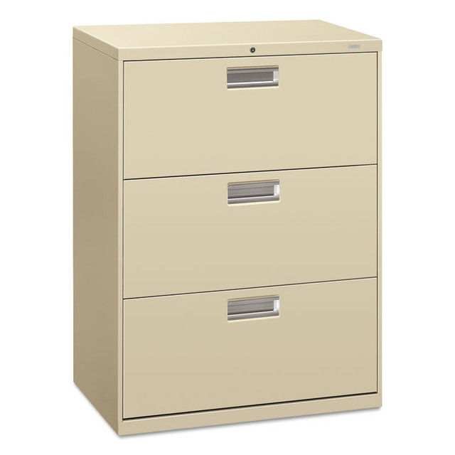 HON COMPANY 673LL Brigade 600 Series Lateral File, 3 Legal/Letter-Size File Drawers, Putty, 30" x 18" x 39.13"