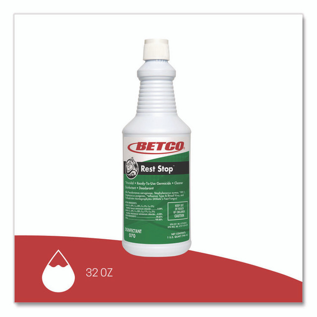 BETCO CORPORATION 0701200 Rest Stop Non-Acid Bowl and Restroom Cleaner, Floral Fresh Scent, 32 oz. Bottle, 12/Carton
