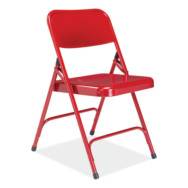 NATIONAL PUBLIC SEATING NPS® 240 200 Series Premium All-Steel Double Hinge Folding Chair, Supports Up to 500 lb, 17.25" Seat Height, Red, 4/Carton