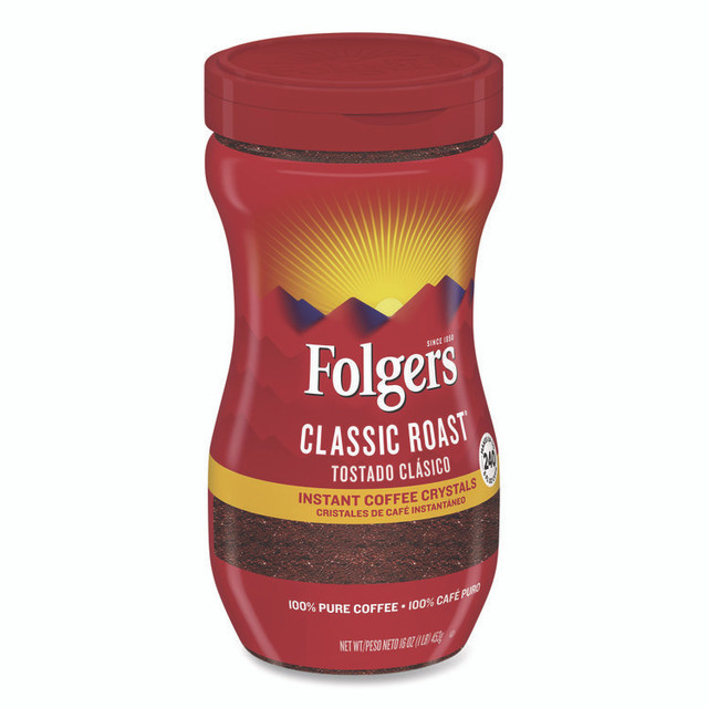 KEURIG DR PEPPER Folgers® 06922 Classic Roast Instant Coffee, 16 oz Jar