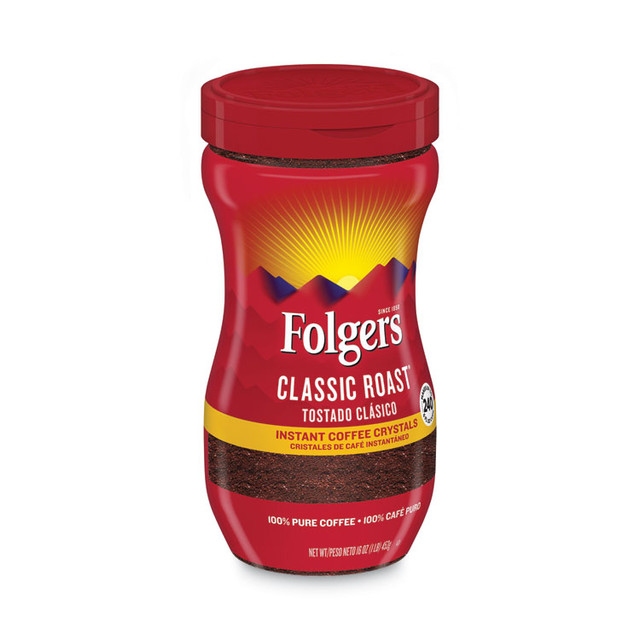 KEURIG DR PEPPER Folgers® 06922 Instant Coffee Crystals, Classic Roast, 16oz Jar