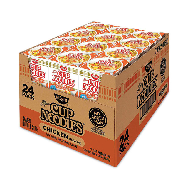 NISSIN FOODS 22000498 Cup Noodles, Chicken, 2.25 oz Cup, 24 Cups/Carton