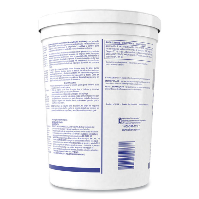 DIVERSEY 917048 Floor Conditioner/Odor Counteractant, Powder, 0.5 oz Packet, 90/Tub, 2/Carton