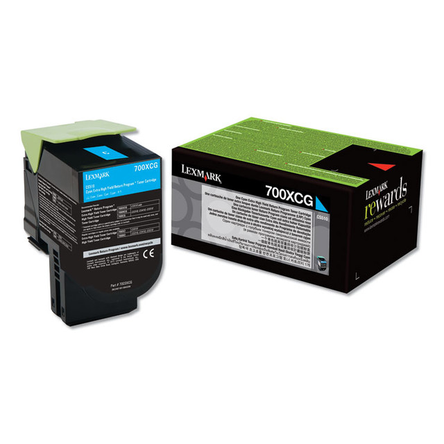 LEXMARK INT'L, INC. 70C0XCG 70C0XCG Return Program Extra High-Yield Toner, 4,000 Page-Yield, Cyan, TAA Compliant