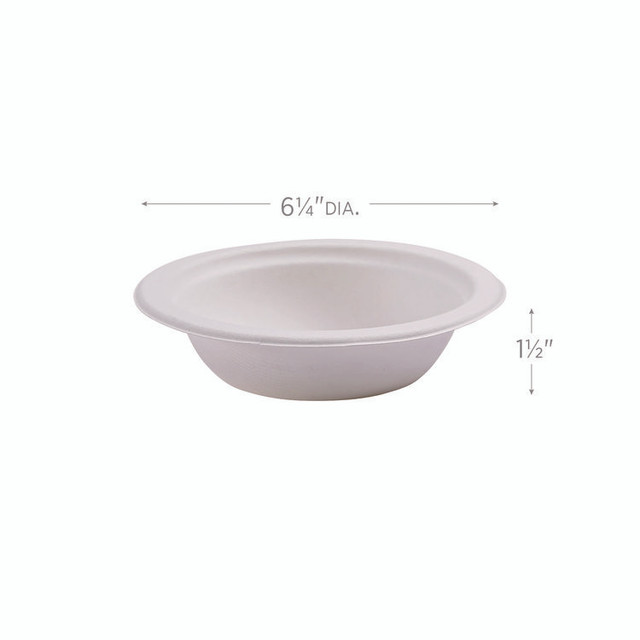 ECO-PRODUCTS,INC. EP-BL12 Renewable Molded Fiber Bowls, 12 oz, Natural White, 50/Pack, 20 Packs/Carton