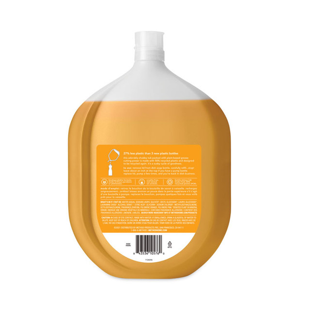 METHOD PRODUCTS INC. 10576 Dish Soap Refill Tub, Clementine Scent, 54 oz Tub, 4/Carton