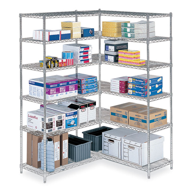SAFCO PRODUCTS 5295GR Industrial Add-On Unit, Four-Shelf, 48w x 24d x 72h, Steel, Metallic Gray