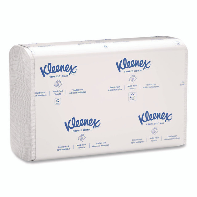 KIMBERLY-CLARK PROFESSIONAL Kleenex® 02046 Multi-Fold Paper Towels, Convenience, 9.2 x 9.4, White, 150/Pack, 8 Packs/Carton