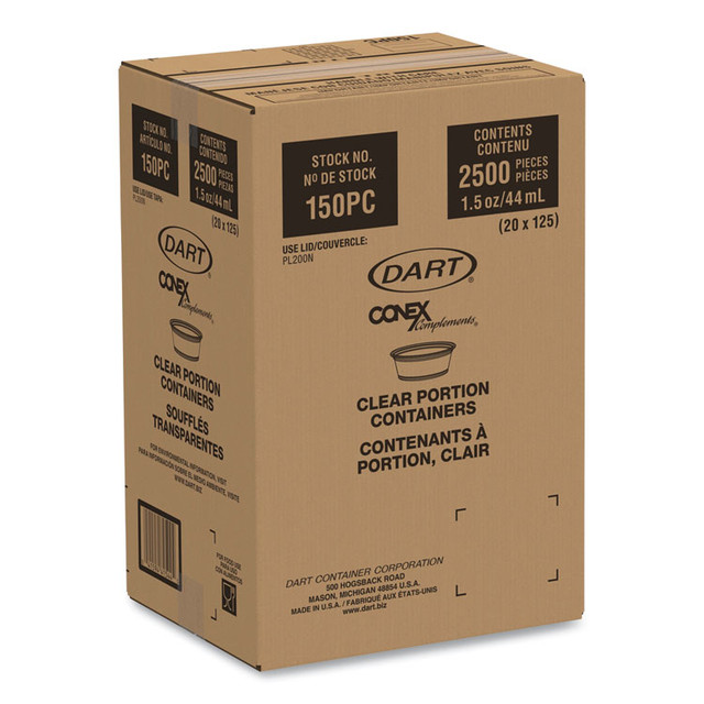 DART 150PC Conex Complements Portion/Medicine Cups, 1.5 oz, Translucent, 125/Bag, 20 Bags/Carton