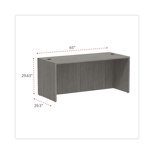 ALERA VA216630GY Alera Valencia Series Straight Front Desk Shell, 65" x 29.5" x 29.63", Gray